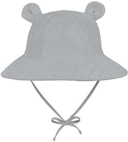 Durio Unisex Baby Kleinkinder Sonnenhut Kappe Mütze Fischerhut Strandhut Kinder Baby Mädchen Jungen Sommerhut UV Schutz UPF 50+ Hellgrau 4-8 Jahre