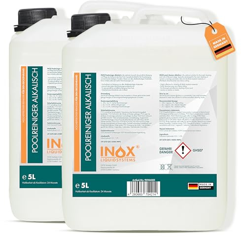 INOX® Pool Randreiniger alkalisch 2x5L | Hocheffektiver Beckenrandreiniger für Poolfolie, Fliesen & Keramik | Poolrand Reiniger für Folienpools & Kunststoffbecken