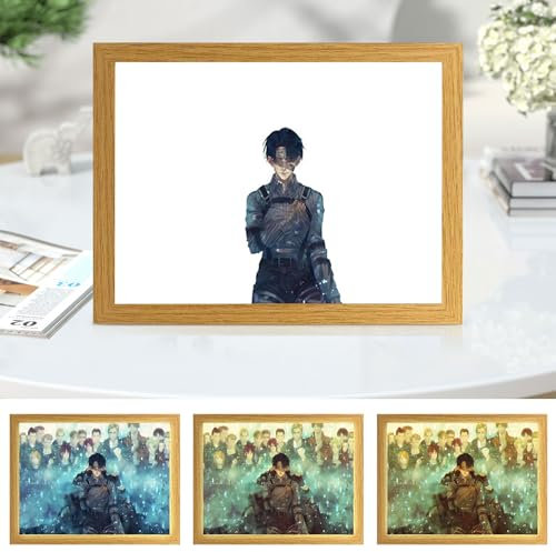 Bocguy LED Wandkunst Dekor, Atack On Tittan LED Desktop-Rahmen für Heimdekoration,Kreatives Schlafzimmer und Geschenk