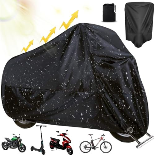 Liekadijiae Poliéster Funda Cubre Moto, Lona de Moto XXL, 245 * 105 * 125 cm Lona para Moto, Lona para Moto con Orificios de Cierre, Cubierta de Motocicleta Protector UV Universal para Exteriores