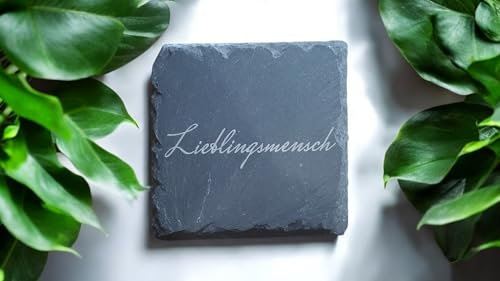 Lieblingsmensch oder Lieblingsplatz - elegante Schiefertafel gelasert als Deko oder zum verschenken (Lieblingsmensch)