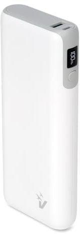 VulTech Power Bank VPB-DL20WH da 20000mAh PD 65W 2x USB-A + Type-C caricatore portatile leggero e veloce 3 porte di ricarica, LCD con percentuale per MacBook/Samsung/Dell/HP/Tablet/iPhone e altro