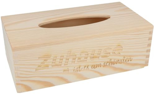 Spruchreif · Kosmetiktuchbox mit Gravur Zuhause ist es am schönsten · Tücherbox nachfüllbar · Taschentuchbox aus Holz · Box für Kosmetik- & Taschentücher