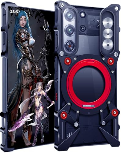 TECSHINE Metall-hülle für Nubia Redmagic 10S Pro, Passend für ZTE Red Magic 10S Pro+ Handyhülle, Hülle, Metallrahmen Handy Case, Rüstung, Handyschale -Schwarz