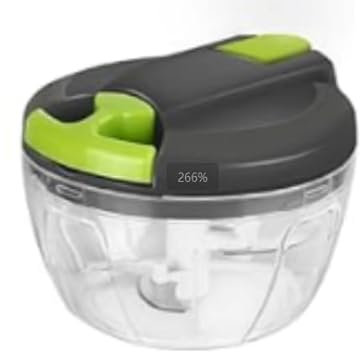 Xiqiggi 520 ml Tritatutto Manuale, Trita Verdure Manuale con Tirante a Corda, Mini Tritatutto Tagliaverdure Manuale con 3 Lame Acciaio Inossidabile Cucina, Trita Cipolla Frullatore, Alimenti Neonati