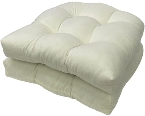 FYCYGG Halbrundes Stuhlkissen für Den Außenbereich, Dekoratives Kissen für Terrasse, Wohnzimmer, 48 X 48 cm, Einfarbig und Mehrfarbig Stuhlkissen(Off White,Not Waterproof)