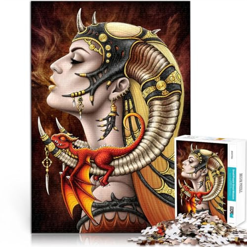1000-Teile-Puzzle für Teenager Mutter der Drachen Aus Holz，ab 14 Jahren DIY-Lernspiele Schwierige Harte Geschenke für Frauen Männer。Größe：50x75cm/19.6x29.5Zoll
