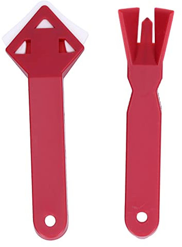 Culnflun Silikon-Fensterschaber-Werkzeug, ABS-Silikon, Zement- und Glaskleberentferner für die Fensterreinigung in Küche und Bad, 2 Stück, rot