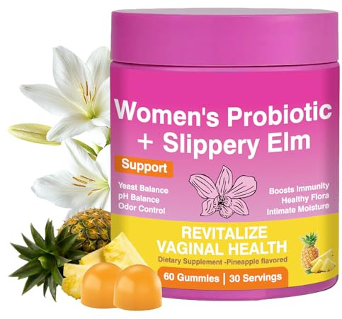 Probiotische Gummies für Frauen für weibliches Gleichgewicht - Veganische Vaginale Probiotika mit PH-Unterstützung, Verdauungs- und Immunschutz, leckerer Ananas-Geschmack - 60 Gummi Supplement
