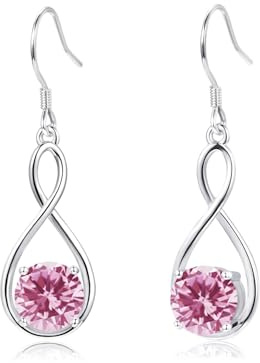 Glintara Schmuckset Silber 925 Damen - 2PCS Halskette Ohrringe Hängend Set | Tropfen Twist, Unendlichkeit, Anhänger, Cubic Zirkon, Leichte, Schmuck, Geburtstag, Geschenk, für Damen Frauen Mädchen