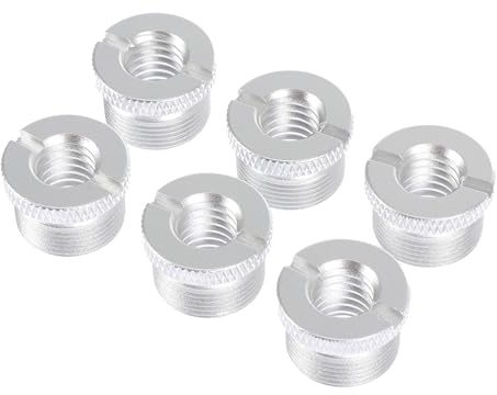 COOPHYA 6pcs Aluminum Mic Nut Adapter Nut for Microphone Stand Bracket Screws Screws Silver