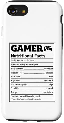 Gamer Nutritional Facts Video Games Gaming Controller Case for iPhone SE (2020) / 7/8