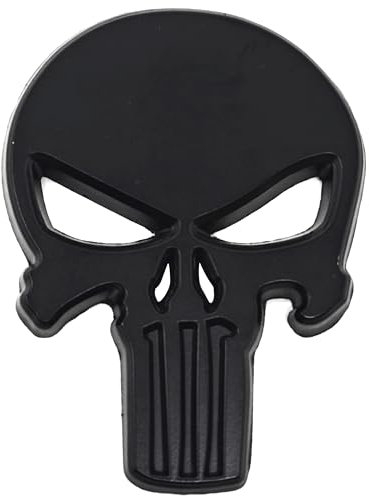 Adesivo 3D TESCHIO emblema Skull Punisher auto tuning car sticker metallo NERO