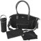 Handtasche Umhängetasche stilvolle Baby Wickeltasche Unisex Babytasche mit Wickelauflage, Aufbewahrungsbeutel, Isoliertaschen und Halterung für Kinderwagen für Mama & Papa New York schwarz