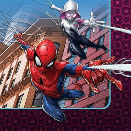 Spider-Man Lot de 16 serviettes en papier pour boisson Multicolore 12,7 x 12,7 cm