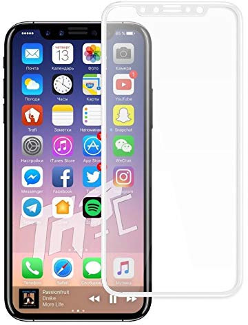 TM Concept® - Apple iPhone X - Verre trempé incurvé Blanc - Vitre Protection 3D Curved