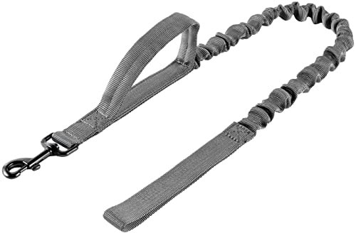 OneTigris Tactical Dog Training Leash Bungee Leash with 2 Control Handle Quick Release Nylon Leads Rope