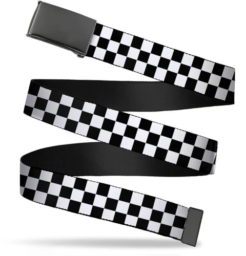 Buckle-Down Men's Web Belt Checkered, Multicolor, 1.25 Wide-Fits up to 42 Pant Size