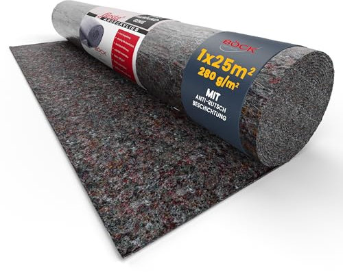 flesta® Abdeckvlies 1x25 m 280g, 25 m² Malervlies in Profi Qualität Renoviervlies Abdeckung Schutzvlies Bodenschutz Bodenvlies Vlies Malerfilz Maler-Vlies saugfähig rutschfest grau-meliert