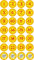 INDIGOS UG - Aufkleber rund 30x30mm für Adventskalender 1 to 24 - gelb + Bonus Vintage Style - Labels - Stickers - Weihnachtskalender - Weihnachten - Advent - rund - zum Aufkleben