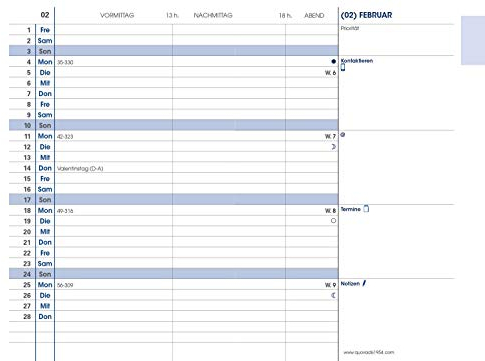 Quo Vadis Kalender Einlage Plain 10x15cm 195003Q