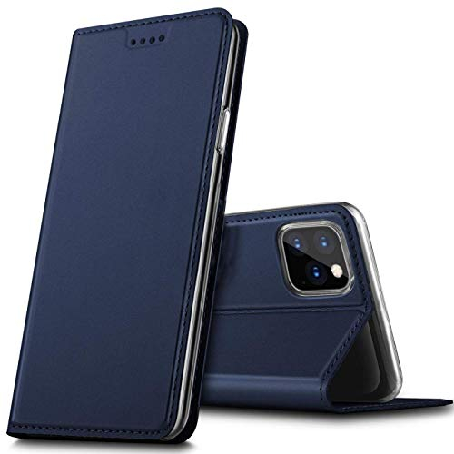 Verco Handyhülle für iPhone 11 Pro Max, Premium Handy Flip Cover für Apple iPhone 11 Pro Max Hülle [integr. Magnet] Book Case PU Leder Tasche (6,5 Zoll), Blau