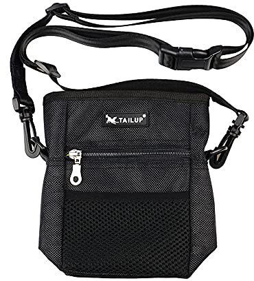 Hotgirlhot Futterbeutel für Hunde,Hunde Leckerlitasche Snack Bag mit Clip & Verfügbares Tasche Schultergurt für Hundetraining und Ausbildung - Wasserfest und Abwaschbar,18 * 19CM/7 * 7.4 Zoll (Blau)