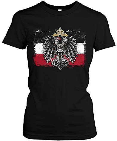Old School Flag Kaiserreich Damen Girlie T-Shirt | Deutschland Germania Friedrich der Große Preußen