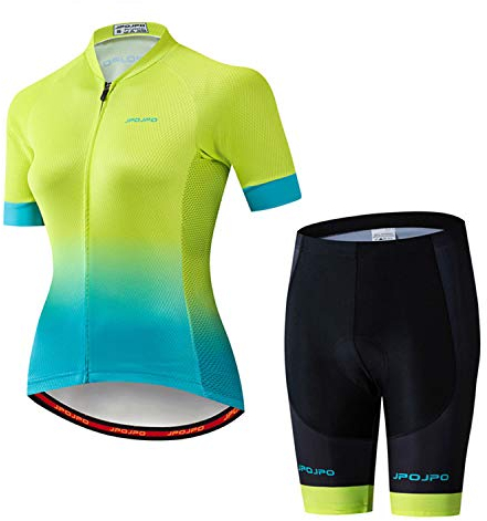 Weimostar Damen Radsportbekleidung Kurzarm Bike Jersey Sets Trägerhose Sommer Radsport Sets Reflektierend