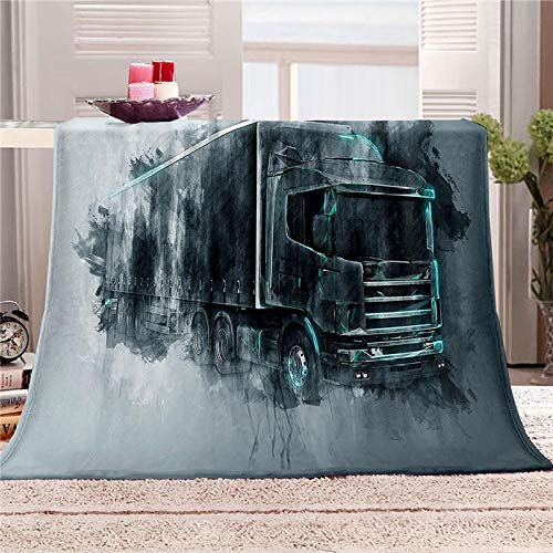 xczxc Kuscheldecke Flanell Mikrofaser Retro LKW superweiche Wärme Gemütlich Fleecedecke, für Wohn und Schlafräume 100x130cm