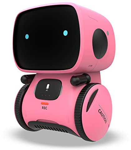 REMOKING Intelligent Roboter Kinder Spielzeug, Interaktives Roboter Lernspielzeug, Geschenke für Jungen Mädchen, Touch-Steuerung, Sprachsteuerung, Sprachaufnahme, Nachsprechen, Tanzen, Musik (Rosa)