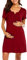 Vuncio Robe Enceinte Maternité Grande Taille Allaitement Vetement Robes Grossesse Dentelle Manche Courte Été Élégant Casual Photographie (Rouge, L)