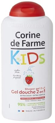 Corine de Farme - Gel Douche Kids 2-En-1 Corps et Cheveux Parfum Fraise - Peaux Sensibles, Hypoallergénique, Formule Clean Beauty - Fabriqué en France sous Contrôle Dermatologique - 300 ml