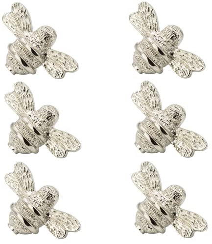 Brass bee 6 x Bumble Bee Drawer Knob | Drawer Handle | Bee Cabinet knob | Cupboards, Doors, Cabinets & Drawers in Nickel Finish (Silver)