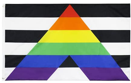 SHINsuke Progress Pride Gay Straight Alliance Bandera de Alianza 3 x 5 pies, LGBT LGBTQ Gay Straight Alliance Pride Banderas Banner resistente a la decoloración UV doble cara para interior y exterior