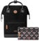 Cabaïa - Adventurer Rucksack Brighton Medium 18L - Wasserabweisend - Laptopfach bis zu 13 Zoll - 2 Vordertaschen - vegan zertifiziert - Rucksack für Reisen und Arbeit, Damen & Herren - Schwarz