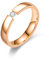 TUNGSTORY 4MM Fede Nuziale in Acciaio Inossidabile Intarsiata con Zirconi Anello di Fidanzamento in Oro Rosa per Donna Finitura Lucida Taglia 15