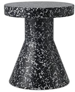 Normann Copenhagen Bit Hocker Cone aus 100% Post-Industrielles Polyethylen niedriger Dichte in der Farbe Schwarz-Weiß, Maße: 36cm x 36cm x 42cm, 605702