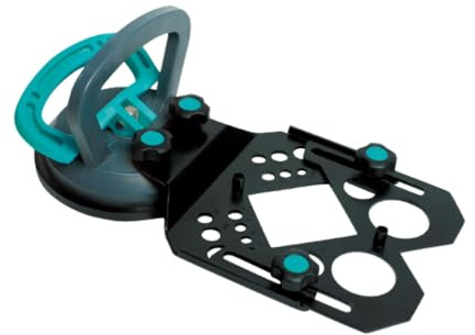 BIHUI Guide de perçage en métal, guide de perçage réglable avec base en caoutchouc d'aspiration de 125 mm
