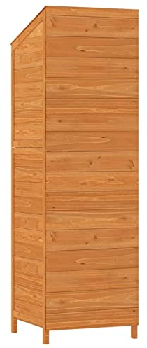 Festnight Geräteschuppen Holz Gartenschrank Für Den Außenbereich Gerätehaus Garten Schuppen Geräteschuppen Outdoor Braun 55 x 52 x 174.5 cm Massivholz Tanne
