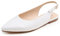 Feversole Womens Flat Pointed Toe Slingback Shoes，Scarpe da Ballettoda Donna Punta Appuntito Cinturino Regolabile Sandali Bianco Napa 39EU