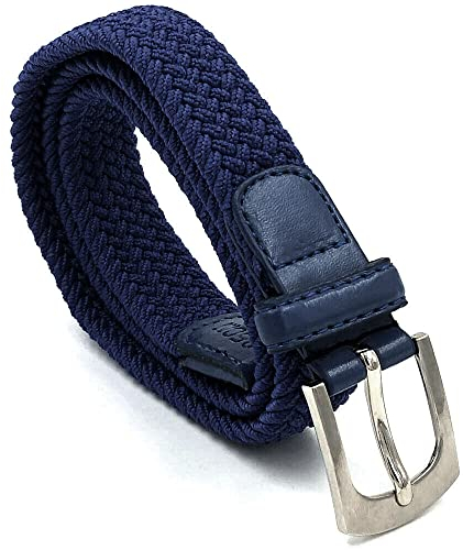 LisaModa Kinder Stretch Flechtgürtel Junge Mädchen Teenager Elastisch Viele Farben (Dunkelblau 19)