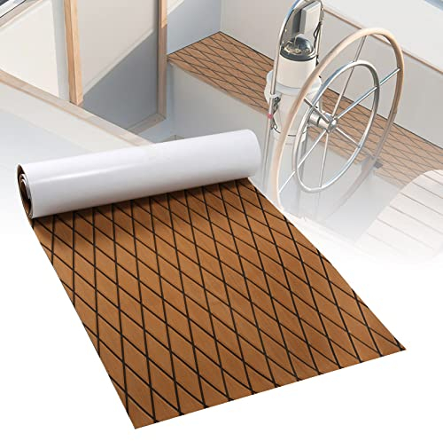 Izrielar Eva-Teak Schaum Deckbeschläge Boot Matte, Teak Decking Marine Boot Bodenbelag, wasserdicht Selbstklebend ungiftig rutschfest Matte,190 x 70 cm, Braune