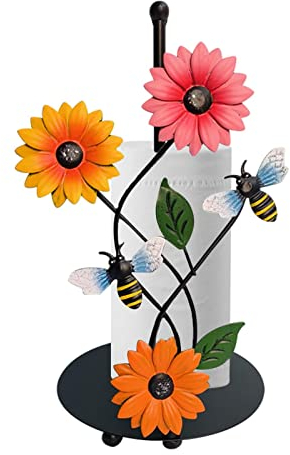 LOSOO Küchenrollenhalter Stehend, Sonnenblumen-Papierhandtuchhalter Arbeitsplatte, Für Zuhause, Café, Restaurant. 18 X 33cm