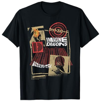 Offizielle Imagine Dragons Exklusive japanische Collage T-Shirt