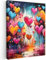 MuchoWow© Leinwände 50x70 cm Wall Decoration Bilder Schlafzimmer Deko Pictures Canvas Painting Wanddekoration Wohnzimmer Banksy - Street Pop Art - Herzen - Farben - Kunst - Liebe