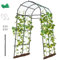 TANGZON 230cm Garden Arch Trellis, Metal Plants Flowers Vegetables Vines Support Tunnel Trellis with Trellis Netting & Drilling Rod, Outdoor Cucumber Trellis for Raised Bed, 181 x 110-160 x 230cm