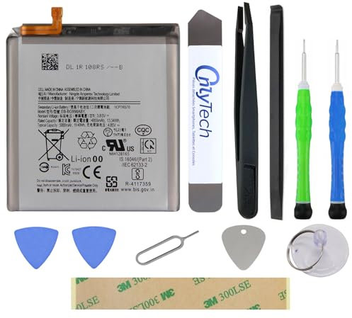 OnlyTech - Kit de réparation Batterie pour Samsung Galaxy S21 Ultra SM-G998-5000mAh - avec 10 Outils et Adhésif