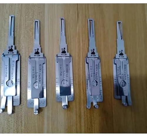 5-PIECE HU66 v3 HU92 HU100 HU101 HU100R 2 in 1 Auto Lock Pick, Lock Pick and Decoder for Car, Car Key Reader, Professional Locksmith Tools