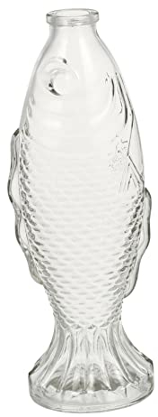 TOPBATHY Vase Verre Transparent Forme De Poisson Décoration De Table Élégante Ornement Floral avec Bouchon Liège Centre De Table Original pour Mariage Et Événements